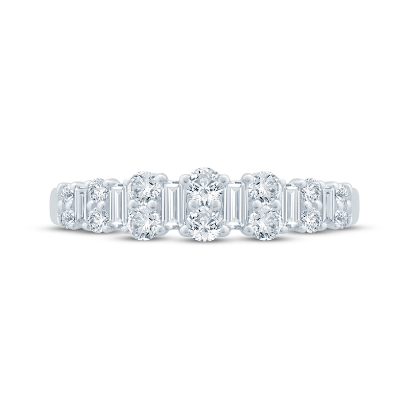 Main Image 3 of Now + Forever Baguette & Round-Cut Diamond Anniversary Ring 5/8 ct tw 14K White Gold