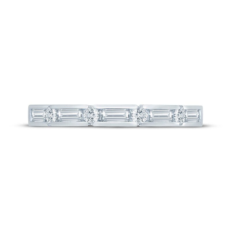 Main Image 3 of Now + Forever Baguette & Round-Cut Diamond Anniversary Ring 1/2 ct tw 14K White Gold