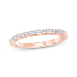 Now + Forever Baguette & Round-Cut Diamond Anniversary Ring 1/4 ct tw 14K Rose Gold