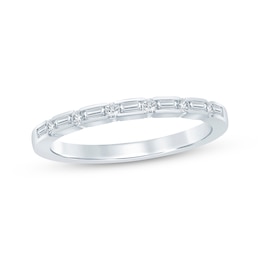 Now + Forever Baguette & Round-Cut Diamond Anniversary Ring 1/4 ct tw 14K White Gold