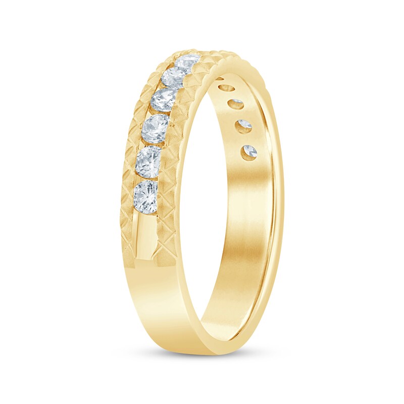 Main Image 2 of Now + Forever Diamond Pyramid Edge Anniversary Ring 1/2 ct tw 10K Yellow Gold