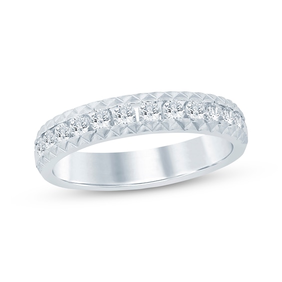 Now + Forever Diamond Pyramid Edge Anniversary Ring 1/2 ct tw 10K White Gold