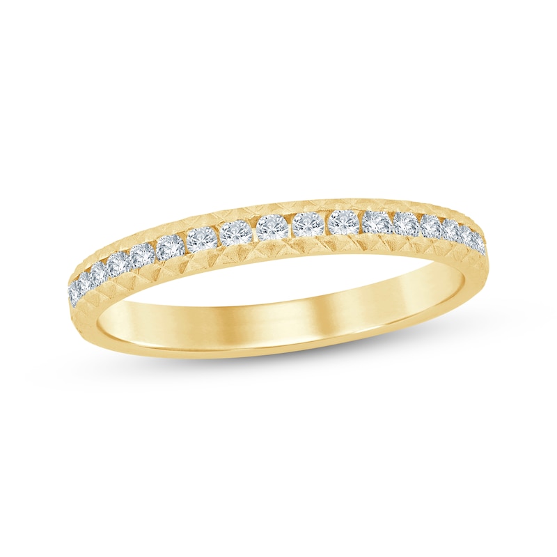 Main Image 1 of Now + Forever Diamond Pyramid Edge Anniversary Ring 1/4 ct tw 10K Yellow Gold