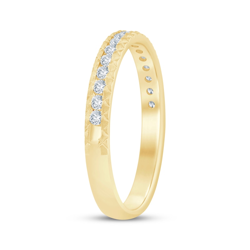 Main Image 2 of Now + Forever Diamond Pyramid Edge Anniversary Ring 1/4 ct tw 10K Yellow Gold