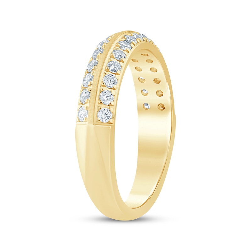 Main Image 2 of Now + Forever Diamond Two-Row Beveled Anniversary Ring 1/2 ct tw 10K Yellow Gold