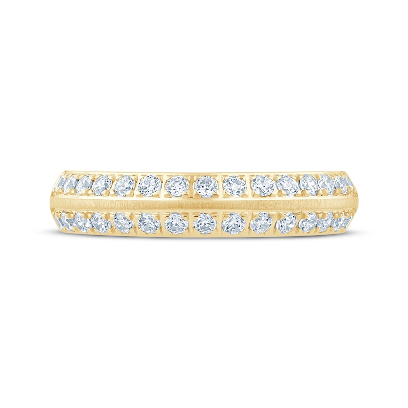Main Image 3 of Now + Forever Diamond Two-Row Beveled Anniversary Ring 1/2 ct tw 10K Yellow Gold