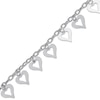 Thumbnail Image 1 of Diamond-Cut Heart Dangle Chain Anklet 92% Repurposed Sterling Silver 10"