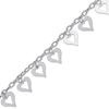Thumbnail Image 2 of Diamond-Cut Heart Dangle Chain Anklet 92% Repurposed Solid Sterling Silver 10&quot;