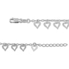 Thumbnail Image 2 of Diamond-Cut Heart Dangle Chain Anklet 92% Repurposed Sterling Silver 10"
