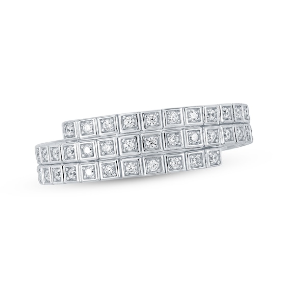 Diamond Flex Wrap Ring 1/5 ct tw Sterling Silver & Titanium