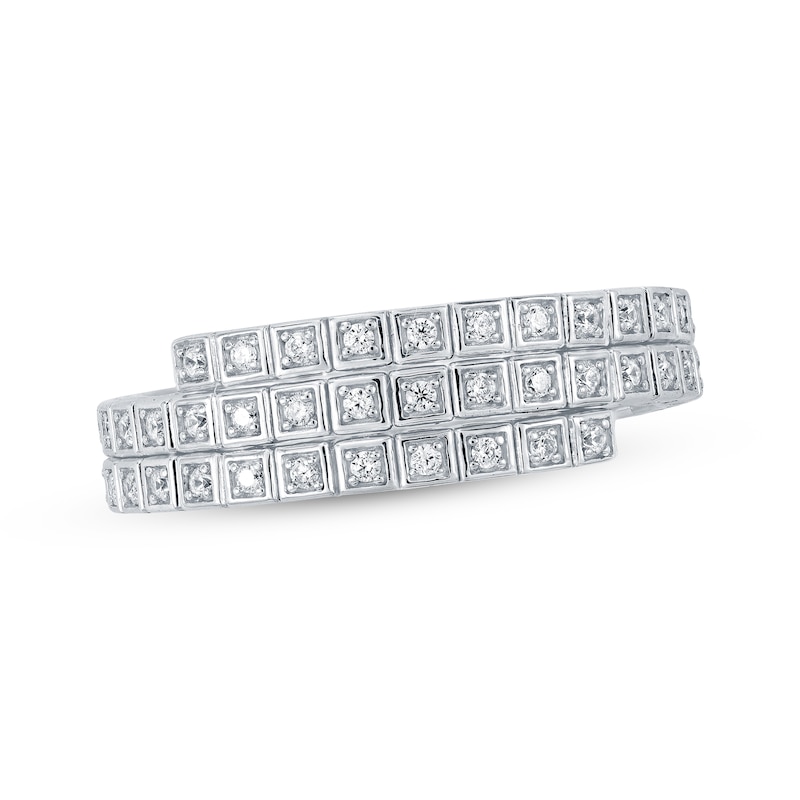 Main Image 1 of Diamond Flex Wrap Ring 1/5 ct tw Sterling Silver & Titanium