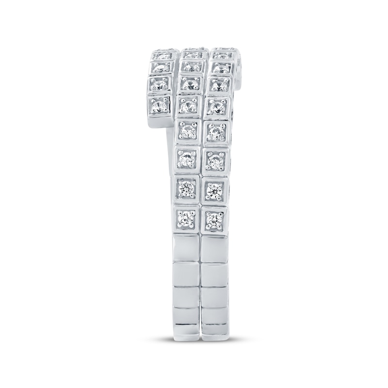 Main Image 3 of Diamond Flex Wrap Ring 1/5 ct tw Sterling Silver & Titanium