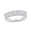 Thumbnail Image 0 of Lab-Created Diamonds by KAY Emerald & Oval-Cut Anniversary Ring 2 ct tw 14K White Gold