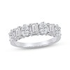 Thumbnail Image 1 of Now + Forever Lab-Grown Diamonds Emerald & Oval-Cut Anniversary Ring 2 ct tw 14K White Gold