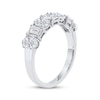 Thumbnail Image 2 of Now + Forever Lab-Grown Diamonds Emerald & Oval-Cut Anniversary Ring 2 ct tw 14K White Gold