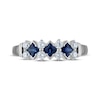 Thumbnail Image 3 of Now + Forever Square-Cut Natural Blue Sapphire & Diamond Anniversary Ring 1/4 ct tw 10K White Gold