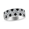 Thumbnail Image 1 of Now + Forever Black & White Diamond Wishbone Pattern Anniversary Ring 7/8 ct tw 14K White Gold