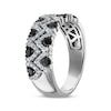 Thumbnail Image 2 of Now + Forever Black & White Diamond Wishbone Pattern Anniversary Ring 7/8 ct tw 14K White Gold