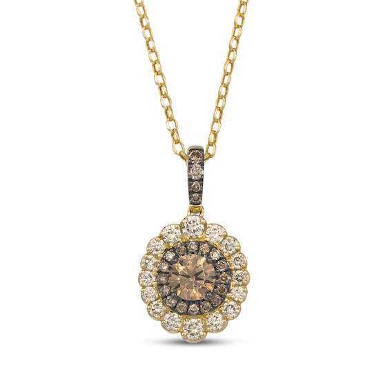 Le Vian Sunflower Necklace 1 ct tw Diamonds 14K Honey Gold 19"