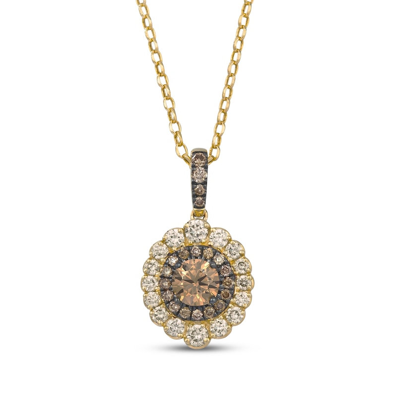 Main Image 1 of Le Vian Sunflower Necklace 1 ct tw Diamonds 14K Honey Gold 19&quot;