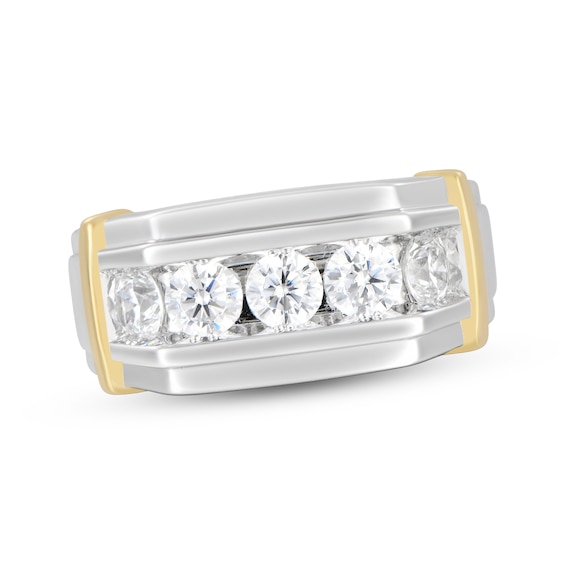 Men's Now + Forever Lab-Grown Diamonds Wedding Ring 1-1/2 ct tw 14K Two-Tone Gold
