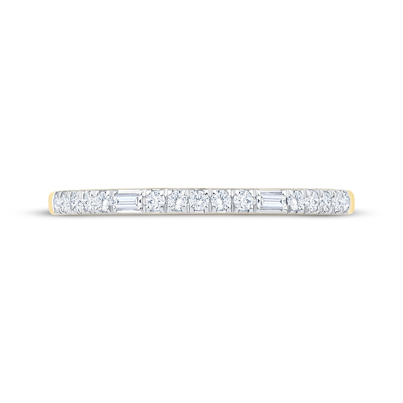 Main Image 3 of Now + Forever Baguette & Round-Cut Diamond Anniversary Ring 1/6 ct tw 10K Yellow Gold