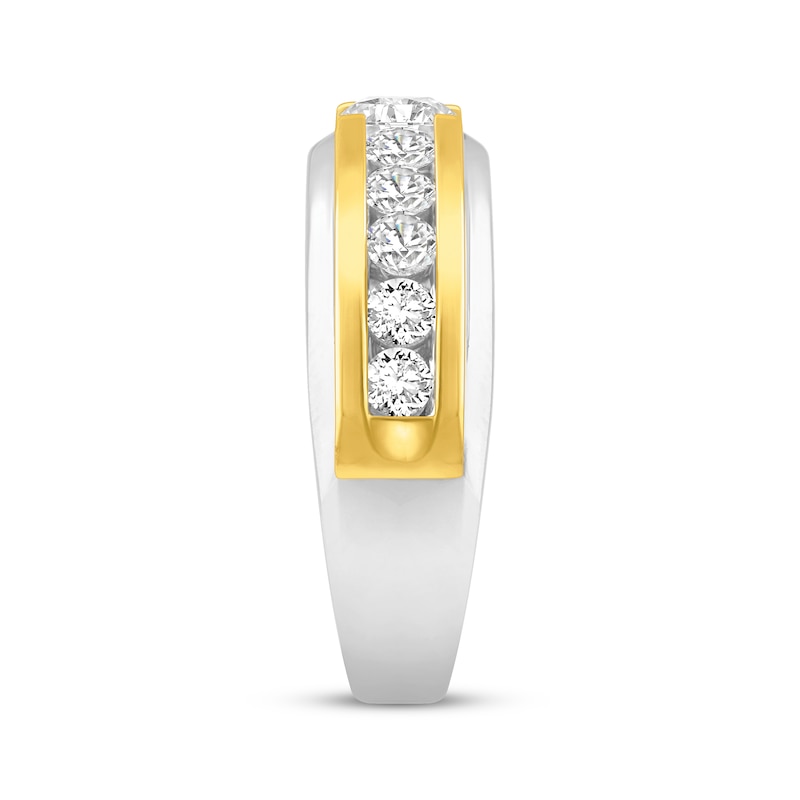 Main Image 2 of Men's Now + Forever Lab-Grown Diamonds Wedding Ring 1-1/2 ct tw 14K Two-Tone Gold