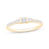 Thumbnail Image 1 of Now + Forever Baguette & Round-Cut Diamond Anniversary Ring 1/4 ct tw 10K Yellow Gold