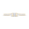 Thumbnail Image 3 of Now + Forever Baguette & Round-Cut Diamond Anniversary Ring 1/4 ct tw 10K Yellow Gold