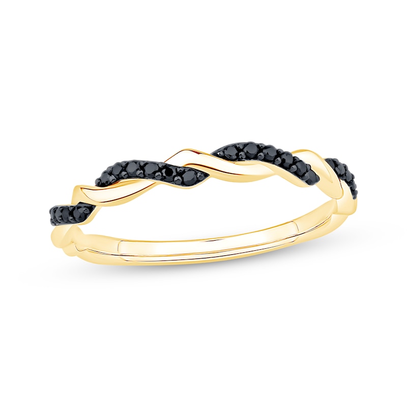 Main Image 1 of Now + Forever Black Diamond Twist Anniversary Ring 1/15 ct tw 10K Yellow Gold