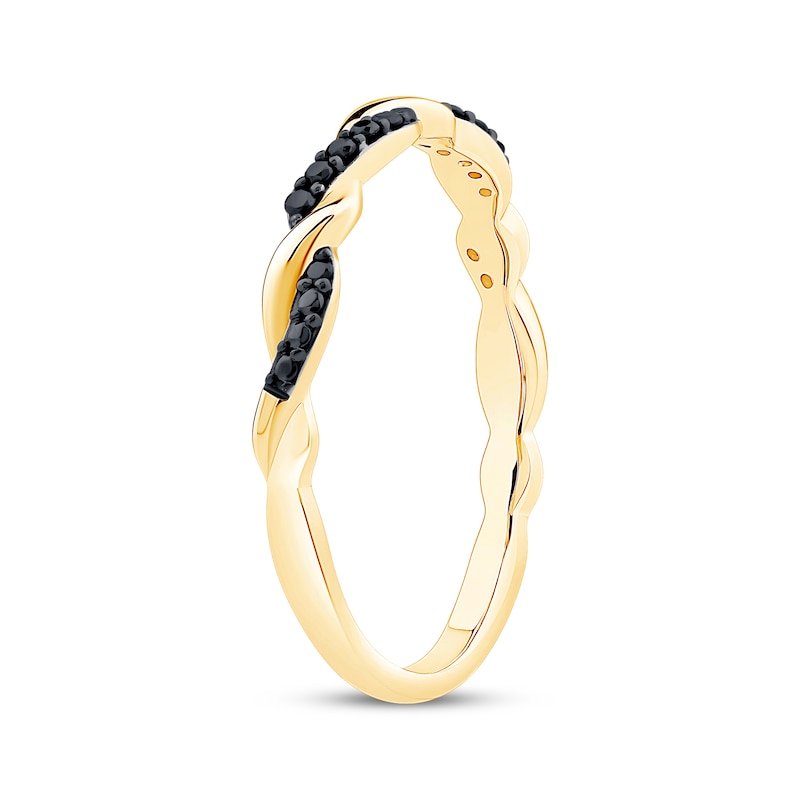 Main Image 2 of Now + Forever Black Diamond Twist Anniversary Ring 1/15 ct tw 10K Yellow Gold