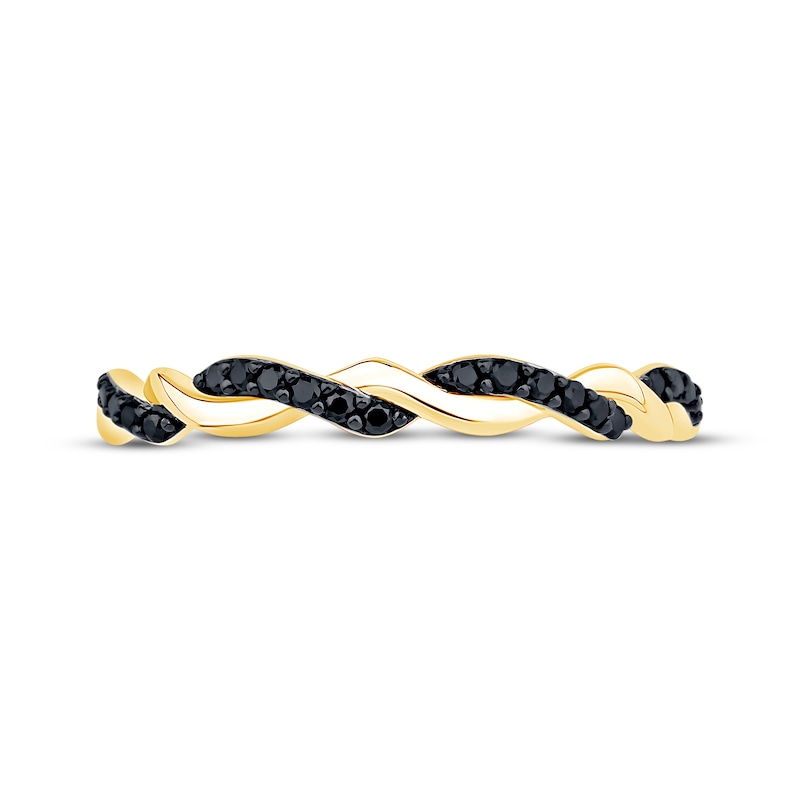 Main Image 3 of Now + Forever Black Diamond Twist Anniversary Ring 1/15 ct tw 10K Yellow Gold