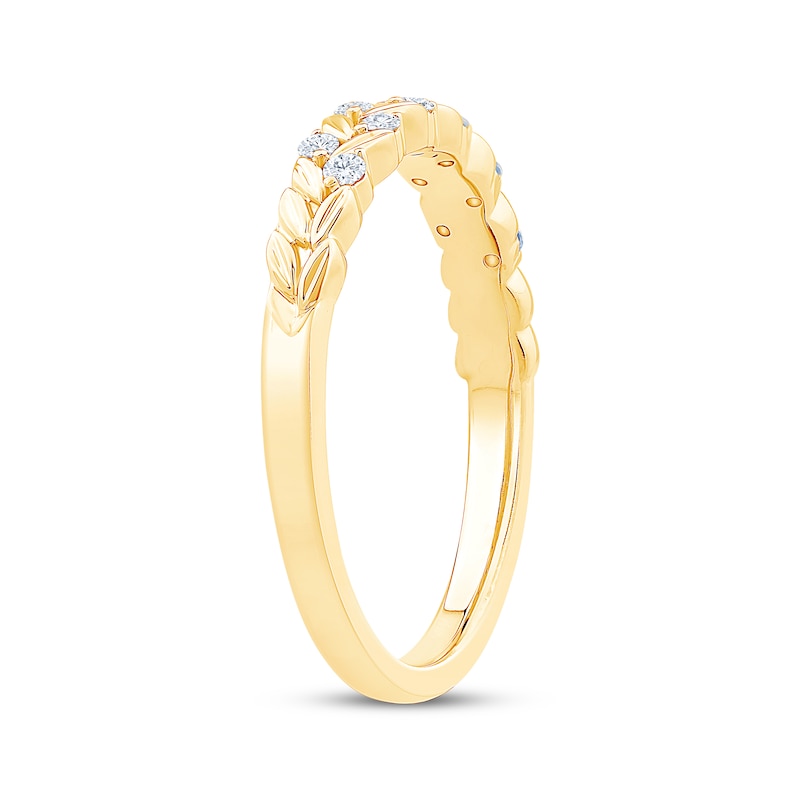 Main Image 2 of Now + Forever Diamond Leaf Anniversary Ring 1/8 ct tw 10K Yellow Gold