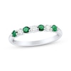 Thumbnail Image 1 of Now + Forever Natural Emerald & Diamond Anniversary Ring 1/5 ct tw 10K White Gold