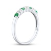 Thumbnail Image 1 of Natural Emerald & Diamond Anniversary Ring 1/5 ct tw 10K White Gold