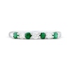 Thumbnail Image 2 of Natural Emerald & Diamond Anniversary Ring 1/5 ct tw 10K White Gold