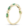 Thumbnail Image 1 of Marquise-Cut Natural Emerald & Diamond Accent Anniversary Ring 10K Yellow Gold