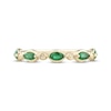 Thumbnail Image 2 of Marquise-Cut Natural Emerald & Diamond Accent Anniversary Ring 10K Yellow Gold