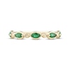 Thumbnail Image 3 of Now + Forever Marquise-Cut Natural Emerald & Diamond Accent Anniversary Ring 10K Yellow Gold