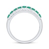 Thumbnail Image 3 of Now + Forever Natural Emerald & Diamond Anniversary Ring 1/2 ct tw 10K White Gold