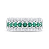 Thumbnail Image 4 of Now + Forever Natural Emerald & Diamond Anniversary Ring 1/2 ct tw 10K White Gold