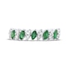 Thumbnail Image 3 of Now + Forever Marquise-Cut Natural Emerald & Diamond Anniversary Ring 1/5 ct tw 10K White Gold