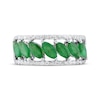 Thumbnail Image 3 of Now + Forever Marquise-Cut Natural Emerald & Diamond Anniversary Ring 1/4 ct tw 10K White Gold