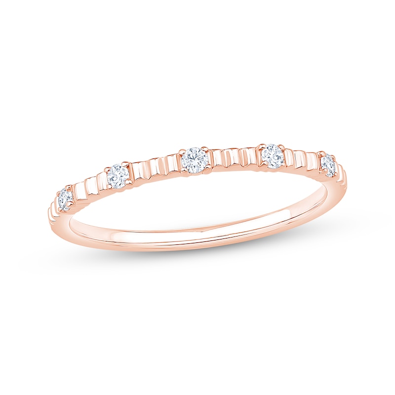 Main Image 1 of Now + Forever Diamond Five-Stone Anniversary Ring 1/10 ct tw 10K Rose Gold