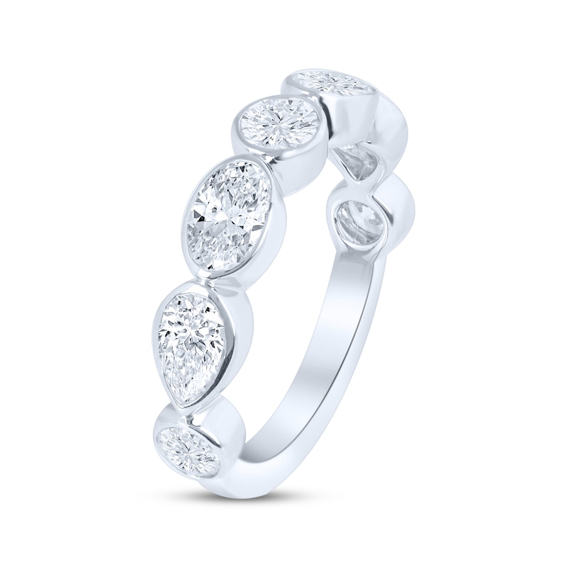 Lab-Created Diamonds by KAY Oval & Round-Cut Anniversary Ring 1 ct tw 14K White Gold