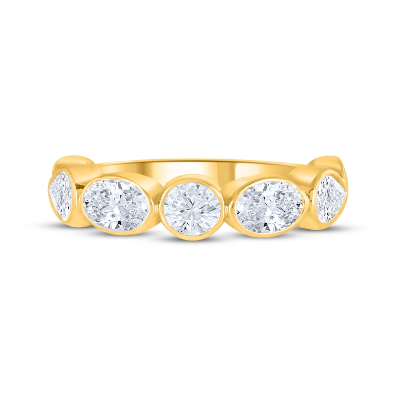 Lab-Created Diamonds by KAY Oval & Round-Cut Anniversary Ring 1 ct tw 14K Yellow Gold