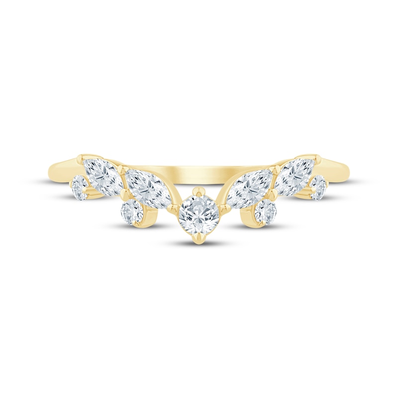 Main Image 3 of Now + Forever Marquise & Round-Cut Diamond Contour Ring 1/3 ct tw 14K Yellow Gold