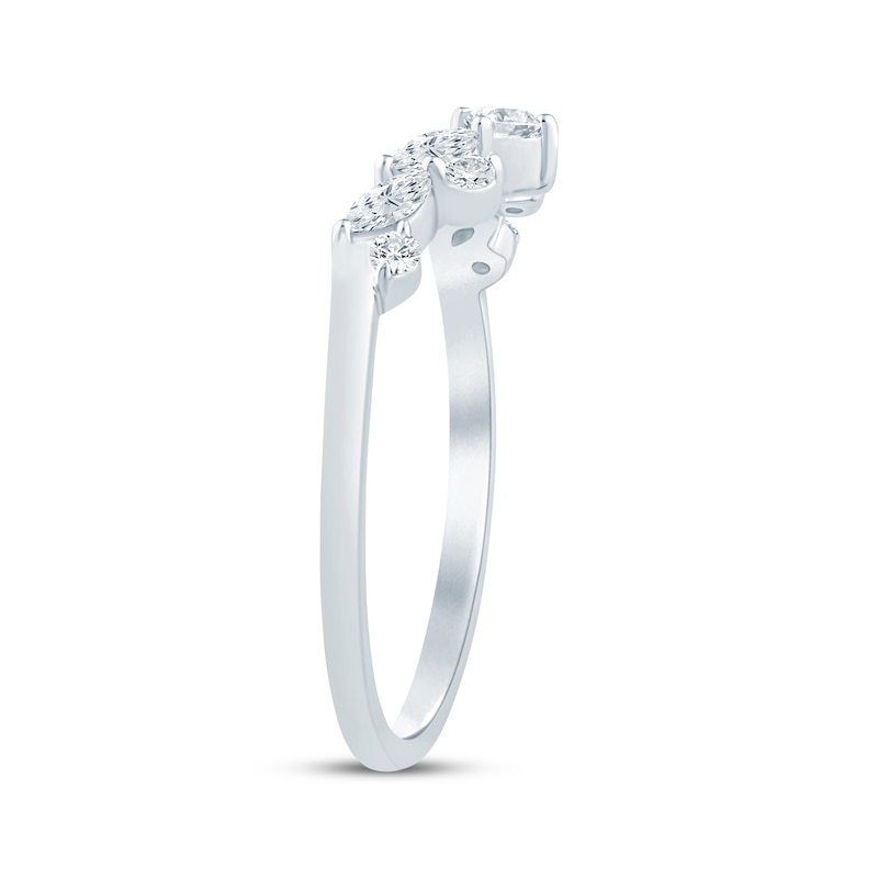 Main Image 2 of Now + Forever Marquise & Round-Cut Diamond Contour Ring 1/3 ct tw 14K White Gold