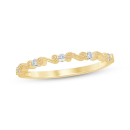 Now + Forever Diamond Scrollwork Anniversary Ring 1/10 ct tw 10K Yellow Gold