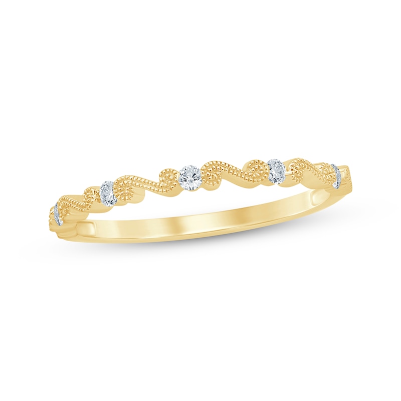 Main Image 1 of Now + Forever Diamond Scrollwork Anniversary Ring 1/10 ct tw 10K Yellow Gold
